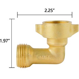 Garden Hose Connector 90 Degree Brass Garden Hose Elbow Solid Brass Adapter (2Pcs)+ Extra 4 Pressure Washers