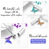 Urn Necklace for Ashes Cylinder Cremation Jewelry with Butterfly Cremation