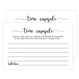50 Time Capsule Cards for 1st Birthday or Baby Shower Game Activity (4" x 6")