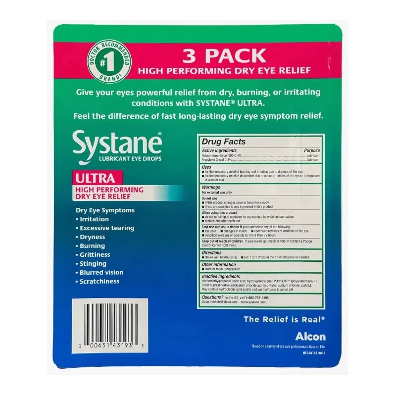 Systane Ultra Lubricante Para Ojos 2 Pack (3 Botes 10ml