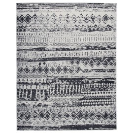 Signature Design by Ashley Devman Modern Machine Washable 8x10 Area Rug, Black & Gray