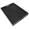 Simply Bamboo Black Extra Large Rectangle Ribbed Bamboo Serving Tray