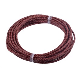 KONMAY - Cordón de piel trenzado redondo rojo clásico de 2 yardas de 4 mm