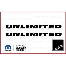Decal Mods Fender TJ (04-06) "Unlimited Small Side Vinyl Overlay Graphic fits Jeep Wrangler TJ (2004-2006) (Set of 2) Black Gloss CB | SJ3Y5