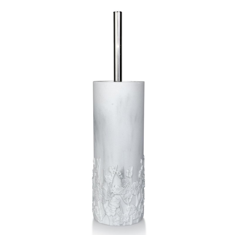 Indecor Home Marble Cherry Blossom Design Toilet Brush and Holder