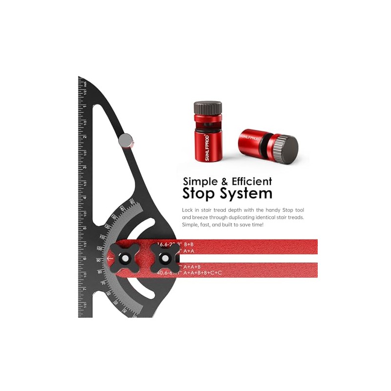 Stair Tread Template Tool - Dual Solid Nut Locking Stair