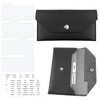 Black PU Leather Cash Wallet with 4 Cash Dividers and