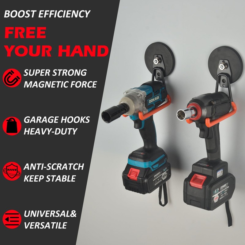 MUTUACTOR Updated Super Strong Magnetic Hooks,40lbs Anti-Scratch Large Garage Hooks