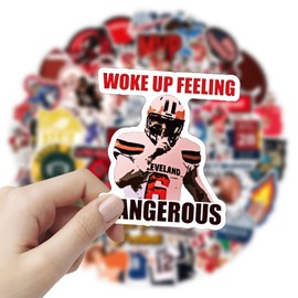 50pcs Football Stickers Pack,Cute and Cool Vinyl Waterproof Stickers for Laptop/Skateboard/WaterBottle/Phone/Scrapbooking/Room Decor/Hard Hat,Stickers for Kids Boys Teens Girls,Autocollant Enfant