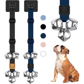 2 Pack Dog Bells to Go Outside Dog Door bell Premium Quality Buckle Adjustable Dog Bell Dog Attached to doorknob or Anywhere Near The Door, Length and Height Adjustable