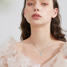 VENACOLY Moonstone Necklace 925 Sterling Silver Moonstone Necklace Moonstone Jewellery Gift for Women, Sterling Silver