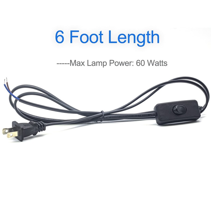 Lamp Cord with Switch Plug, Extension Cords 6 Foot Wiring