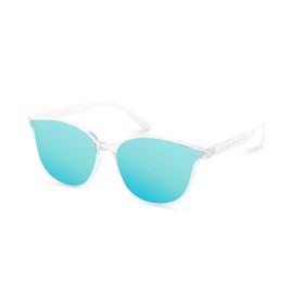 Sumato Sunglasses Womens, Cat Eye Pink Sunglasses for Women with Mirrored Trendy Lens UV400 Blocking Light Blue