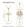 Eesphy Cross Heart Necklace, 18K Gold Plated Crystal Pendant for