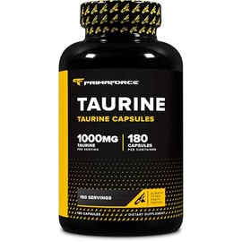 Primaforce Cápsulas de Taurina de 1000 Mg (180 Cápsulas), Suplemento sin Omg ni Gluten