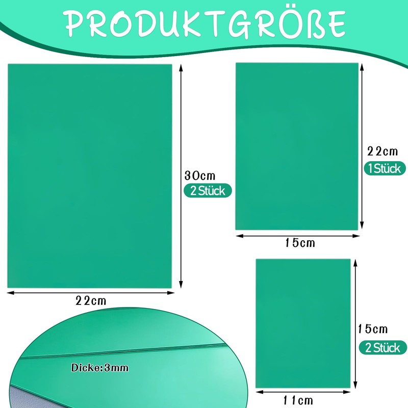 Hlimior Pack of 5 Soft Rubber Lino Printing Plates for