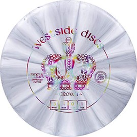 Westside Discs Origio Burst Crown Disc Golf Putter | Frisbee Golf Putt and Approach Disc | Great Off of The Tee Box Throwing Stable Putter | 170g Plus | Stamp Color and Burst Pattern Will Vary (Gray)