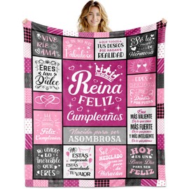 YDAISCU Birthday Gifts for Women in Spanish Throw Blanket 60"X50", Birthday Gifts for Women Friendship, Regalo de cumpleaños para mujere Mamá Abuela Esposa Hermana hija Mejor Amiga