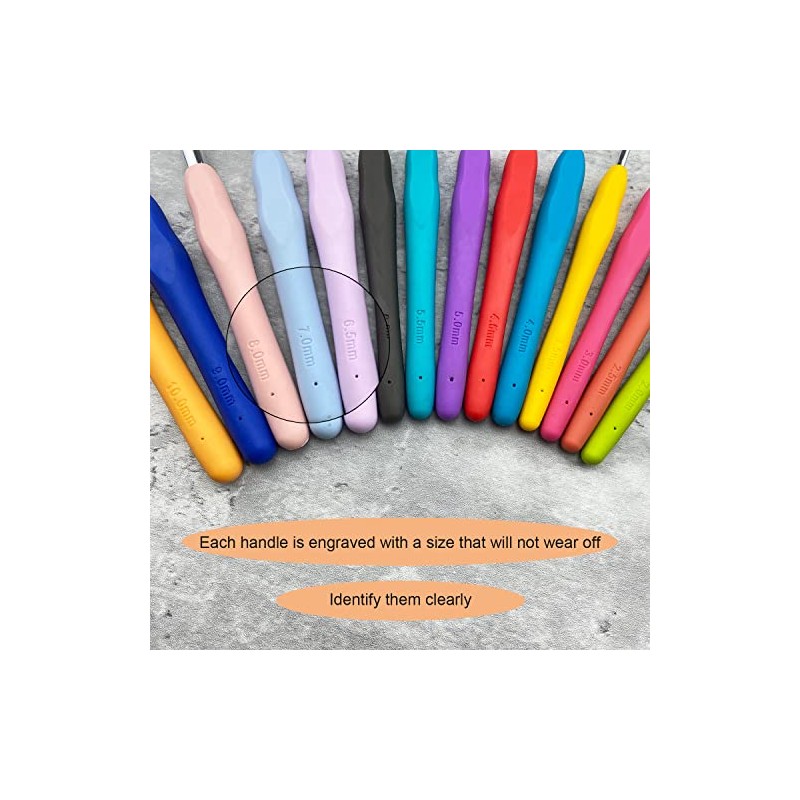 Mdoker Size B/1(2mm) Crochet Hook,Extra Long Crochet Hooks for Arthritic