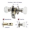 Solidware Glass Crystal Door Knob, Modern Design Door Lockset, Satin