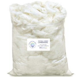 Lambswool Natural White Clean Fluffy Classic Fiber for Toy Stuffing & Filling, 5LB