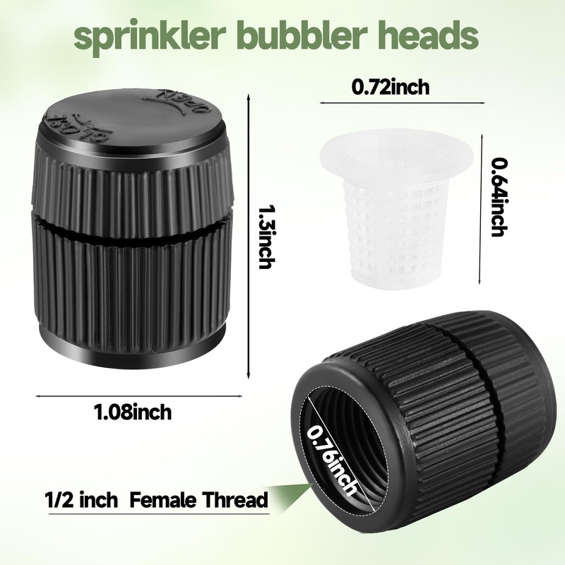 FULAIERGD 10 Pack Sprinkler Bubbler Heads Adjustable Water Flow Mushroom