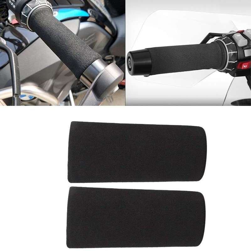 Vikenar Motorcycle Grip Cover 2pcs, Black 1 Pair Motorcycle Handlebar