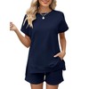 LOMON Womens 2 Piece Outfits High Waist Loungewear Shorts Set