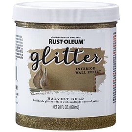 Rust-Oleum 360218 Glitter Interior Wall Paint, 28 oz, Harvest Gold, (Pack of 1)