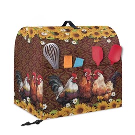 Yatixapu Mixer Cover for Kitchen Aid Mixers, Sunflower Rooster Stand Mixer Cover Compatible with 4.5-5 Quart Stand Mixer with Pockets Kitchen Mixer Accessories Fits for Tilt Head and Bowl Lift