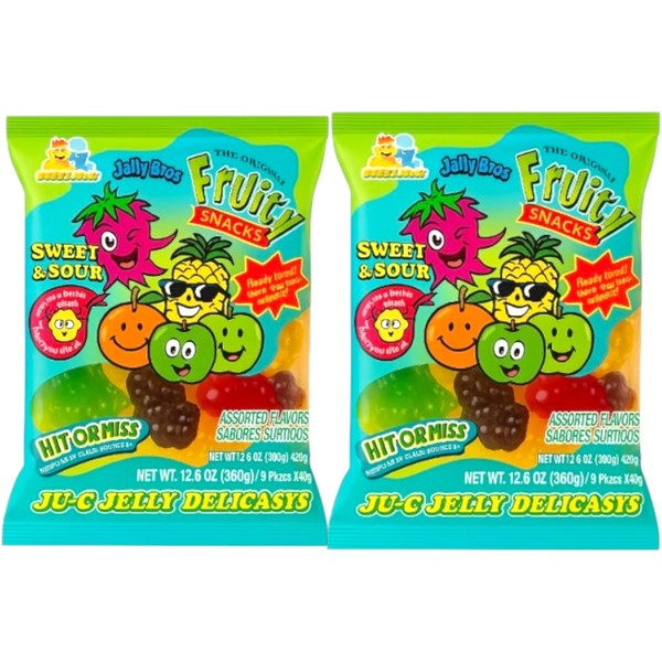 Fruiti Snacks, sweet or Sour, hit or miss, Assorted Fruit
