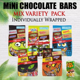 Unbranded Mini Chocolate Bar Snickers Twix M&Ms Mars Milky Way Gummy 3 Musketeers VARIETY - 160 pc Mini Chocolate Variety