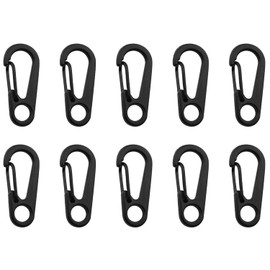 Cyiiifa Mini Carabiner, Small, Canavila, Black, Set of 10, Snap Hooks, Spring Hooks, Aluminum Alloy, Lightweight, Durable, Fashionable, Multi-functional, Accessory, Mountain Climbing, Camping, Hiking