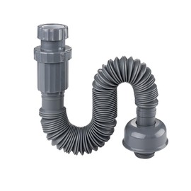 TNLG Plastic Bathroom Sink Drain Pipe, Flexible Sink Drain Pipe, Suitable for 1-1/4'' Sink Drains, Gray, Retractable, 13-35 Inches