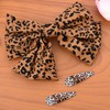 Bow Hair Clips Set for Women Handmade Leopard Hair Clips