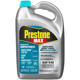 Prestone AF6110 MAX European Vehicles (Blue) Anti-Freeze and Coolant, 1 Gallon, Pack of 6