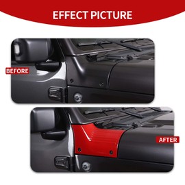 CheroCar for Jeep JL Cowl Cover Body Armor Exterior Accessories for 2018-2025 Jeep Wrangler JL JLU & Jeep Gladiator JT 2/4 Door, (Red)…
