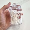 Transparent Acrylic Round Cotton Pad & Cotton Swab Holder Holder 4ea