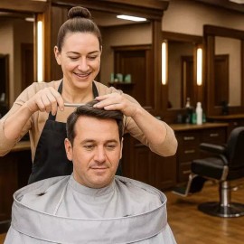 이발보 커트보 미용실 헤어가운 이발가운 방수 가운 Barber Cape Haircut Cape Beauty Salon Hair Gown Waterproof Gown [Hair tie]