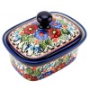 Polish Pottery Butter Dish / Container with Lid, 5.75" L