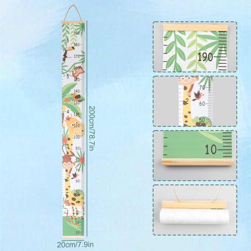 Wall Height Chart - Wooden Wall Ruler for Kids,Growth Chart
