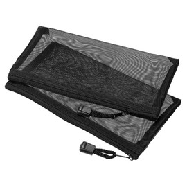 MECCANIXITY Mesh Zipper Bags, A6 Nylon Zip Pouch Pencil Case Storage Pockets for Travel Office Accessories, Black Pack of 6