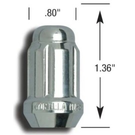 Gorilla Small Diameter Tuner Wheel Locks Chrome 12mm x 1.50 Thread Size 21631SD