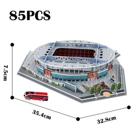 Georgie Porgy 3D Football Stadium Puzzle Toy DIY Building Model Kits Construction Sets (Emirates Stadium 85 Pieces)