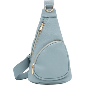 FashionPuzzle - Bolso bandolera de piel sintética ligera y suave, diseño triangular, pequeño