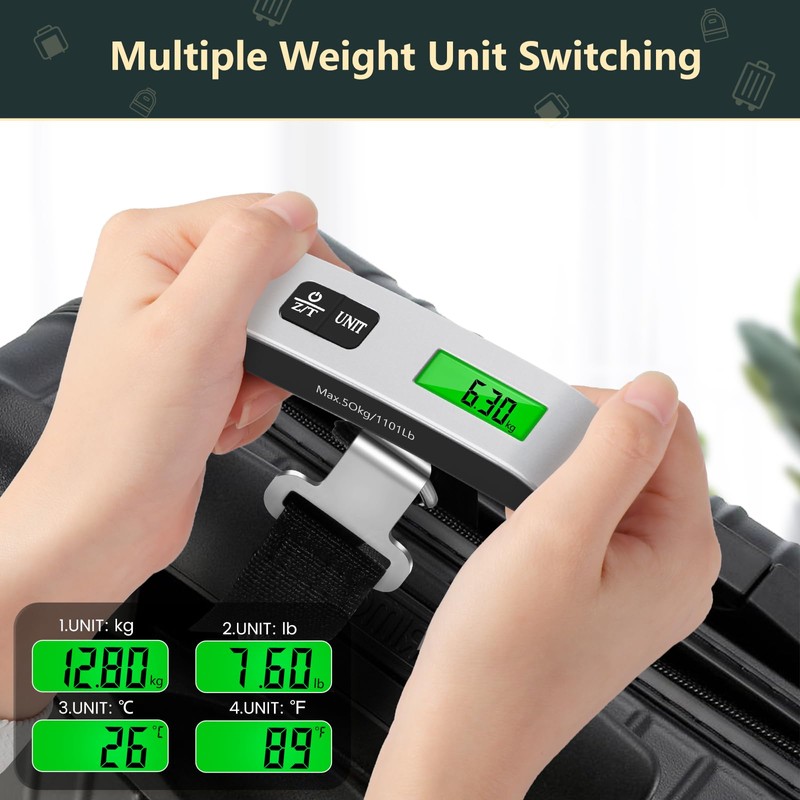 Brencco Electronic Luggage Scales, Portable Scales Max 50 kg/110 Lb,