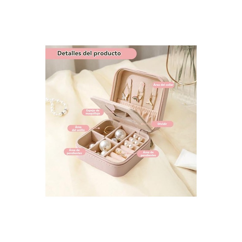 12 Piezas Joyero para Mujer, Caja de Almacenamiento de Joyas,