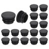 uxcell 18 Pcs Round Plastic Plug, Black Tubing End Cap
