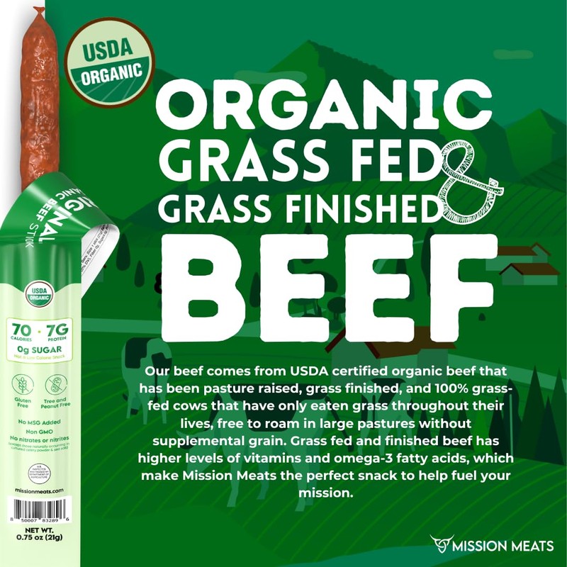 Mission Meats USDA Certified Organic Beef Sticks – Healthy Organic