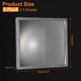 sourcing map 3pcs Welding Magnification Lens 3.54" x 4.25" (2.5 Diopter) PC Welding Helmet Magnifying Lens, Clear Welding Lens Suitable with Most Welding Helmets